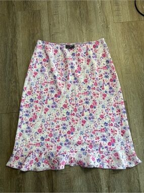 Y2K Luna Chix Floral Midi Skirt Boho Cottagecore Fairycore Ruffle Hem